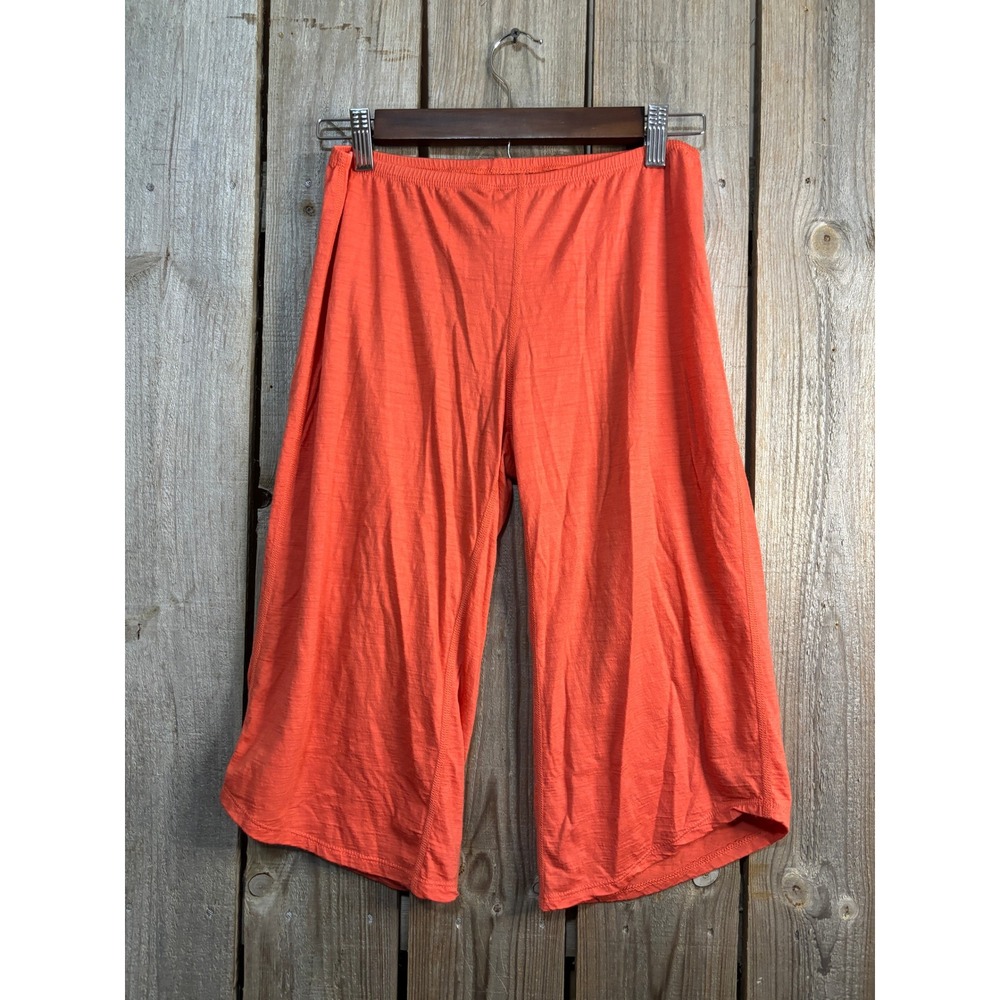 Ibex Womens Merino Wool Wide Leg Crop Pants Orange XS Made in USA Zque Certified